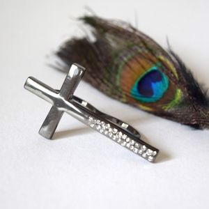 Cross Ring and Peacock Hair Clip